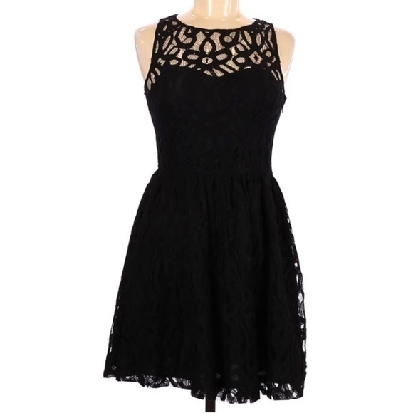 LC Lauren Conrad Black Lace Dress - Picture 1 of 2